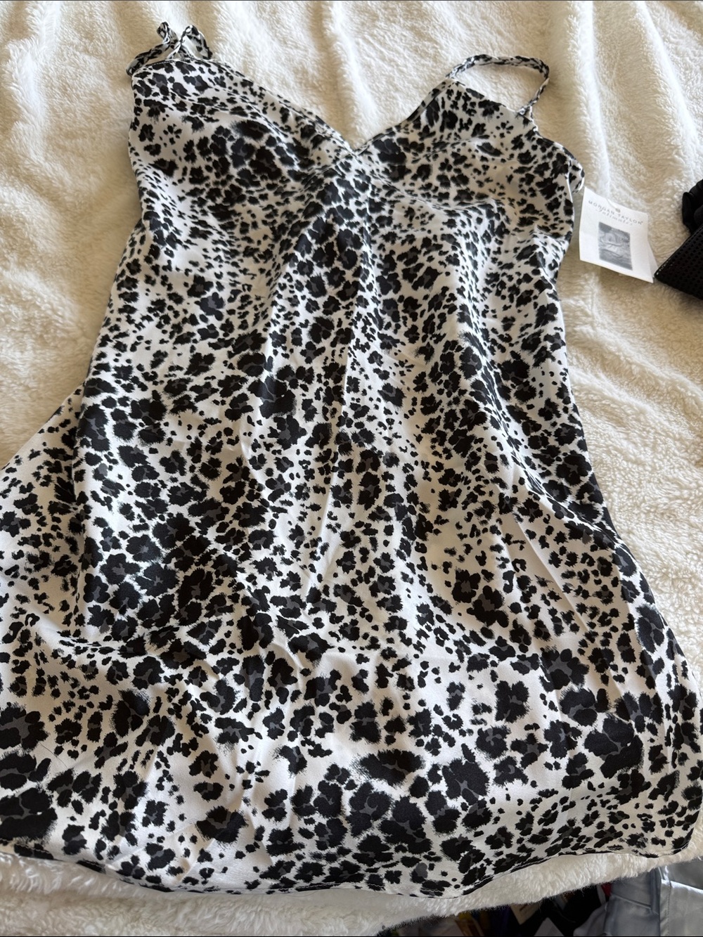 Morgan Taylor Black & White Animal Print Slip Cami